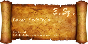 Bakai Szénia névjegykártya